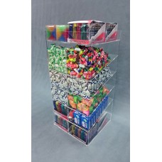 Espositore contenitore in plexiglass per caramelle, gomme, accendini, 6 piani